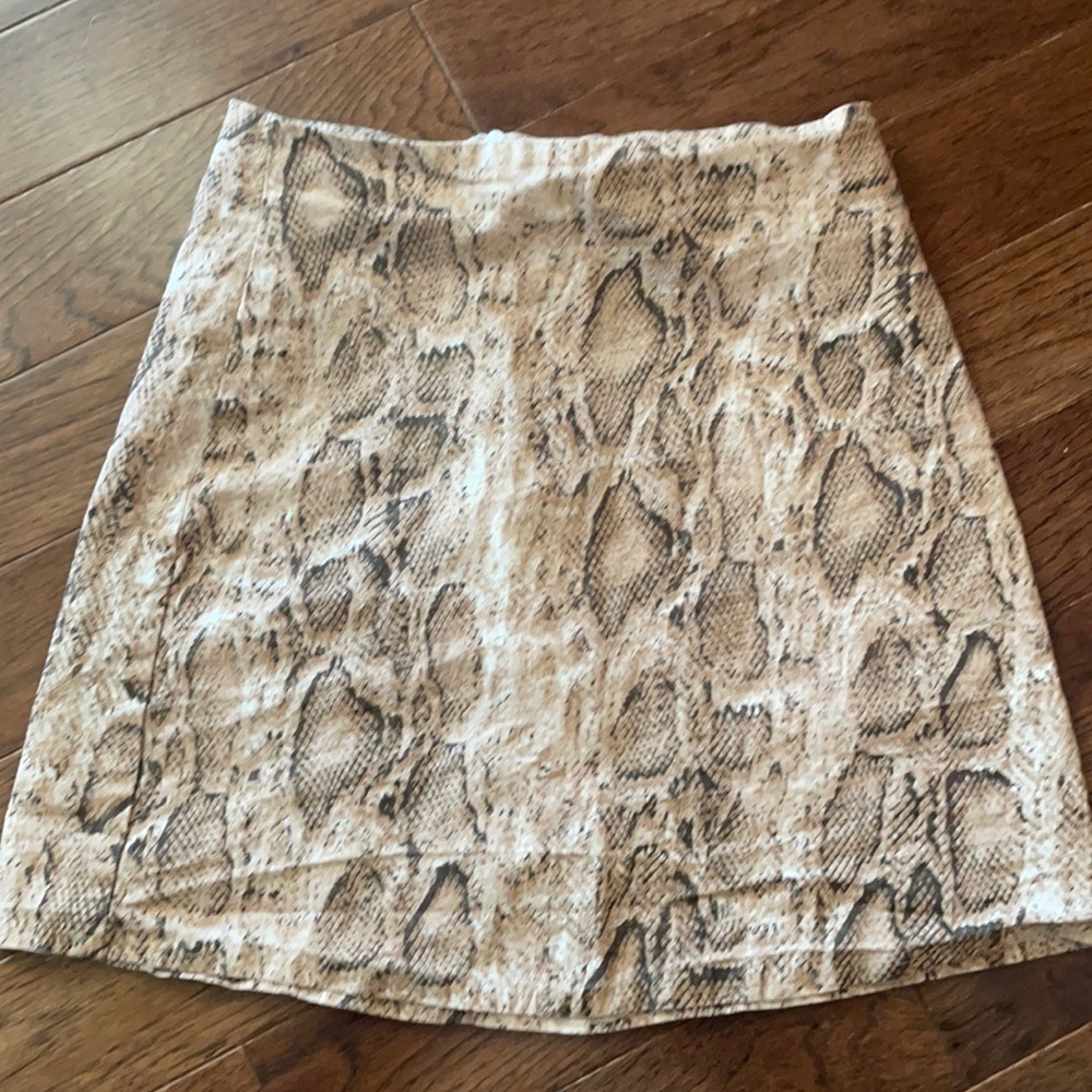 Snake skin mini skirt